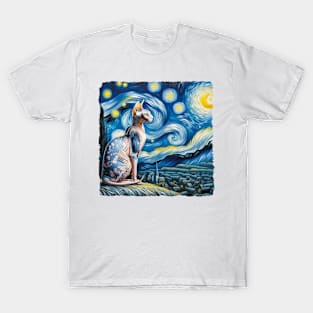 Sphynx Starry Night Inspired - Artistic Cat T-Shirt